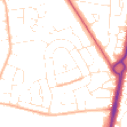 Daytime road noise heatmap for BH17 7JW