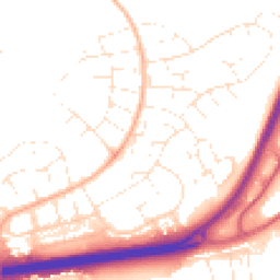 Daytime road noise heatmap for BH17 8QT