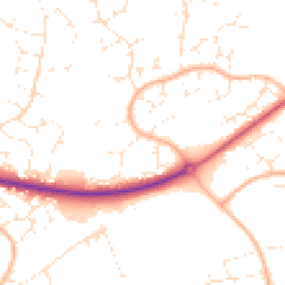 Daytime road noise heatmap for BH17 9DY
