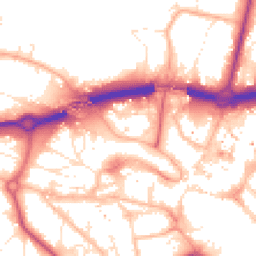 Daytime road noise heatmap for BH2 6JS