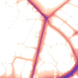 Daytime road noise heatmap for BH2 6NU