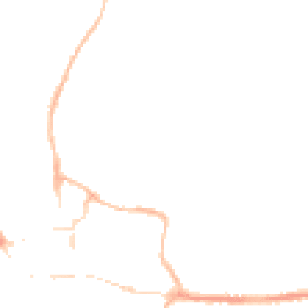 Night-time road noise heatmap for BH21 1AU