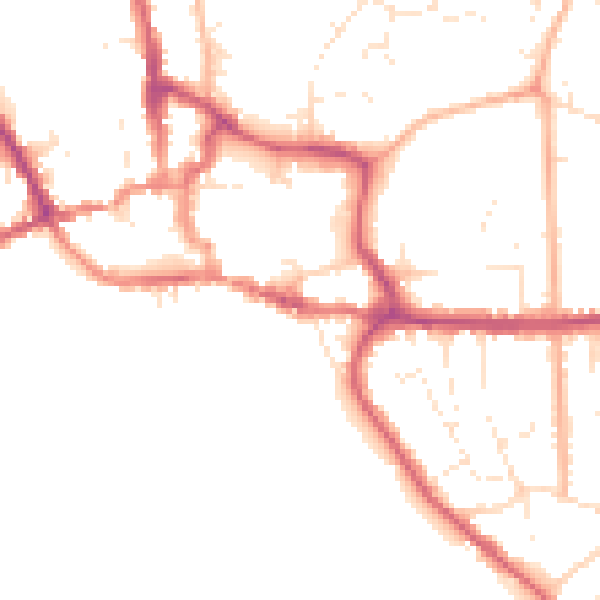 Daytime road noise heatmap for BH21 1DT