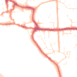 Daytime road noise heatmap for BH21 1LS