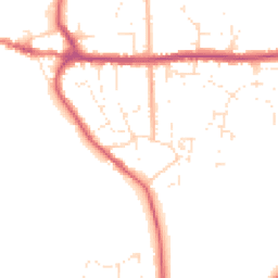 Daytime road noise heatmap for BH21 1RB