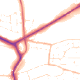 Daytime road noise heatmap for BH21 1UD