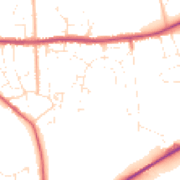 Daytime road noise heatmap for BH21 2AS