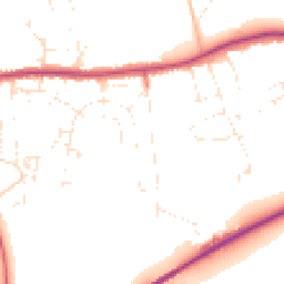 Daytime road noise heatmap for BH21 2AY