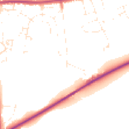 Daytime road noise heatmap for BH21 2FL