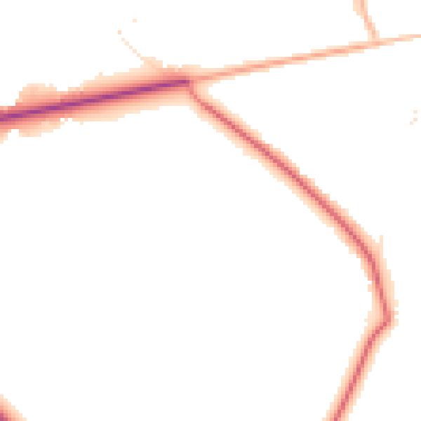 Daytime road noise heatmap for BH21 2FQ