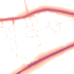 Daytime road noise heatmap for BH21 2FT