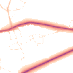 Daytime road noise heatmap for BH21 2FX