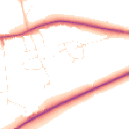 Daytime road noise heatmap for BH21 2FY