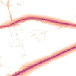 Daytime road noise heatmap for BH21 2FZ