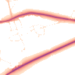 Daytime road noise heatmap for BH21 2GD
