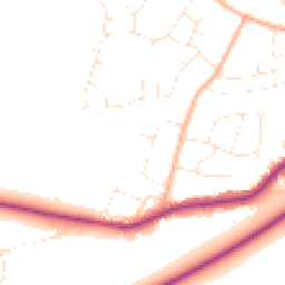 Daytime road noise heatmap for BH21 2JQ