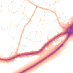 Daytime road noise heatmap for BH21 2LB