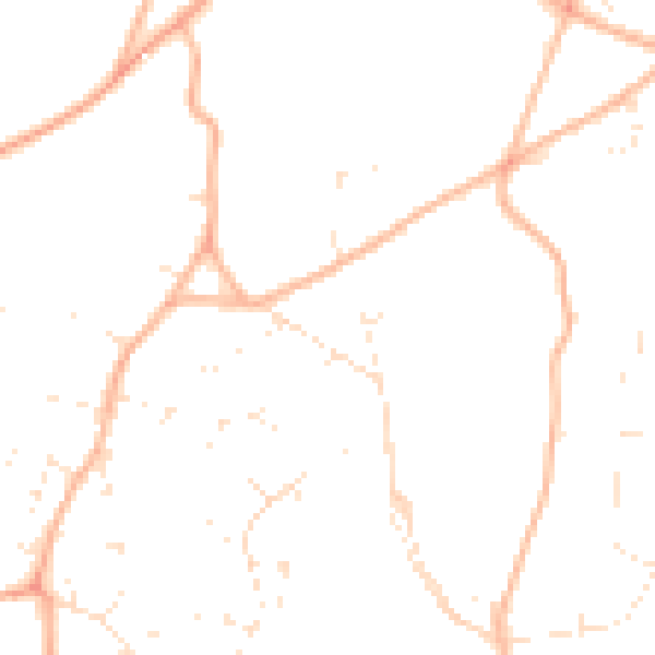 Daytime road noise heatmap for BH21 2QW