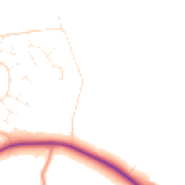 Daytime road noise heatmap for BH21 3BS