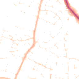 Daytime road noise heatmap for BH21 3ND