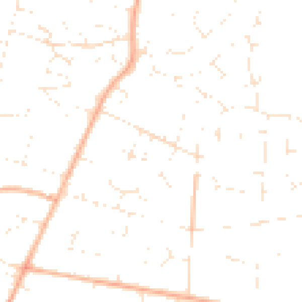 Daytime road noise heatmap for BH21 3NG