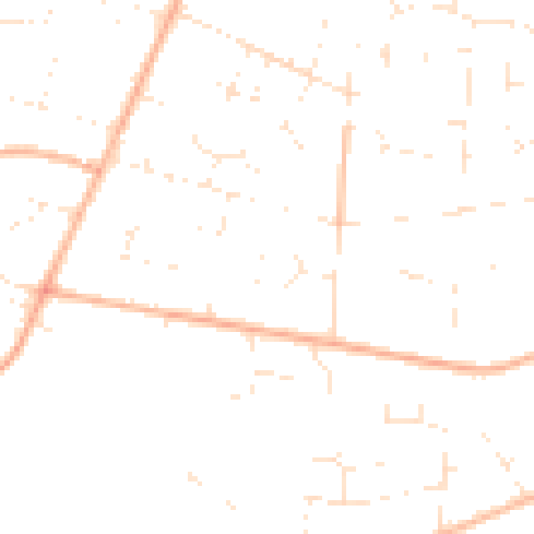 Daytime road noise heatmap for BH21 3PQ