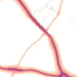 Daytime road noise heatmap for BH21 4AD