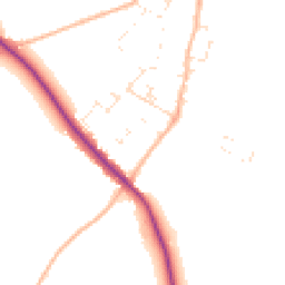 Daytime road noise heatmap for BH21 4AP