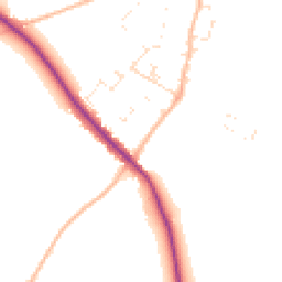Daytime road noise heatmap for BH21 4AW