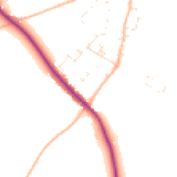 Daytime road noise heatmap for BH21 4AX