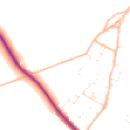 Daytime road noise heatmap for BH21 4BT