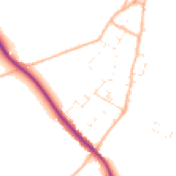 Daytime road noise heatmap for BH21 4DG