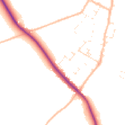 Daytime road noise heatmap for BH21 4DH