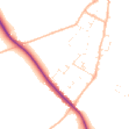 Daytime road noise heatmap for BH21 4DL