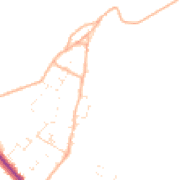Daytime road noise heatmap for BH21 4ER