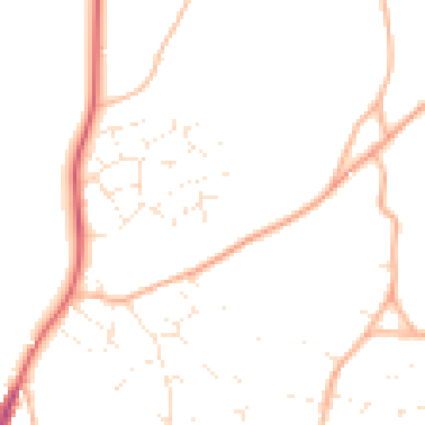 Daytime road noise heatmap for BH21 4FH
