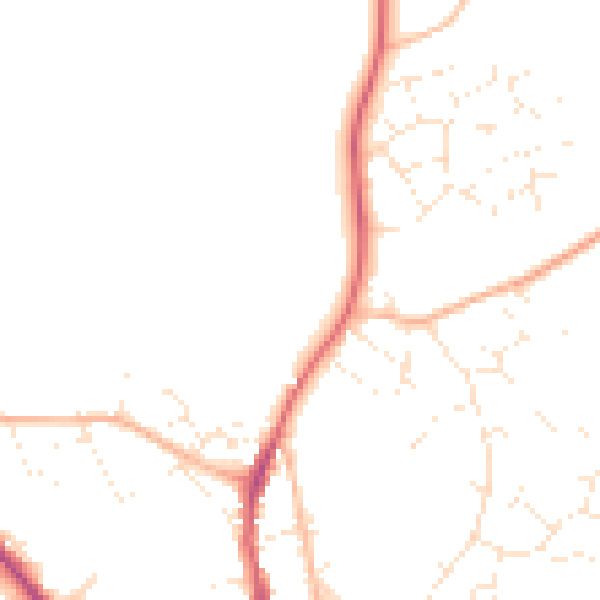 Daytime road noise heatmap for BH21 4GG