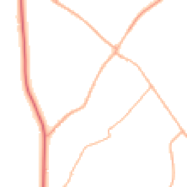 Daytime road noise heatmap for BH21 4HQ