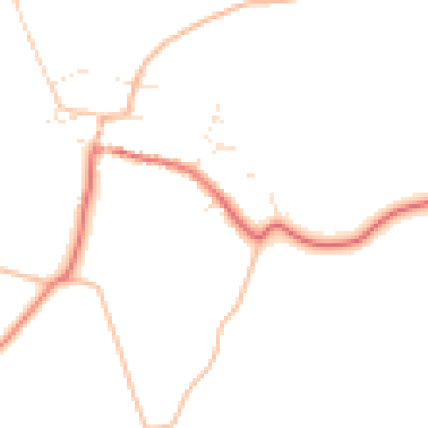 Daytime road noise heatmap for BH21 5QG