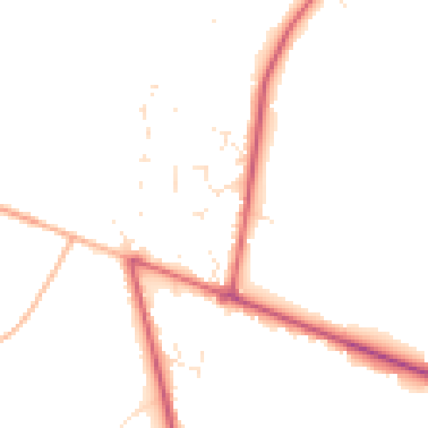 Daytime road noise heatmap for BH21 6SJ