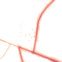 Daytime road noise heatmap for BH21 6SW