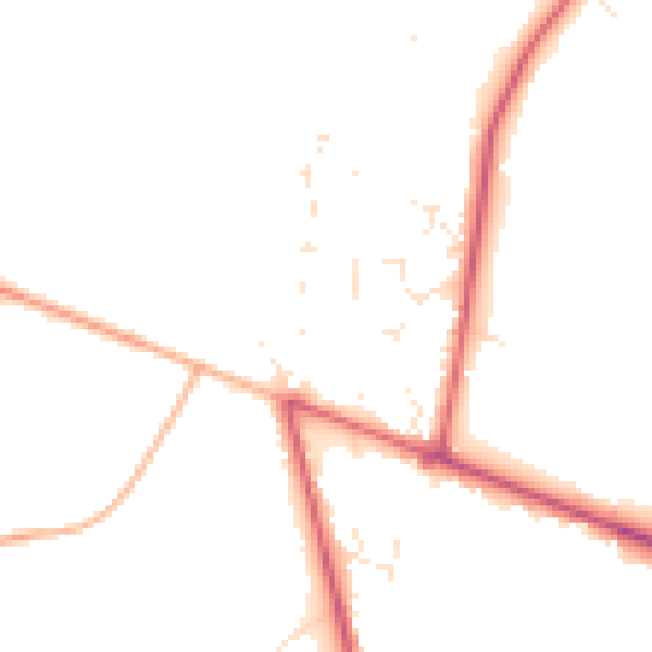 Daytime road noise heatmap for BH21 6YT