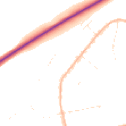 Daytime road noise heatmap for BH21 7BX