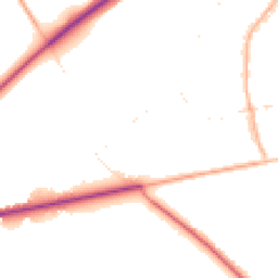 Daytime road noise heatmap for BH21 7NL
