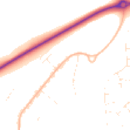 Daytime road noise heatmap for BH21 7PQ