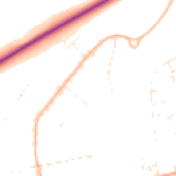 Daytime road noise heatmap for BH21 7QG