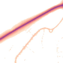 Daytime road noise heatmap for BH21 7QL