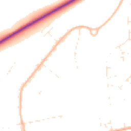 Daytime road noise heatmap for BH21 7RY