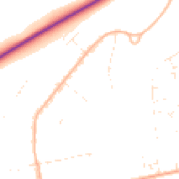 Daytime road noise heatmap for BH21 7SA