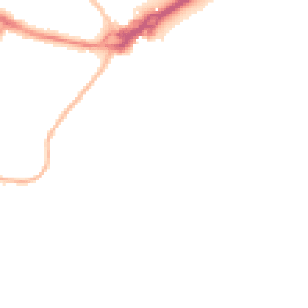 Night-time road noise heatmap for BH23 1DE